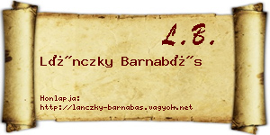 Lánczky Barnabás névjegykártya
